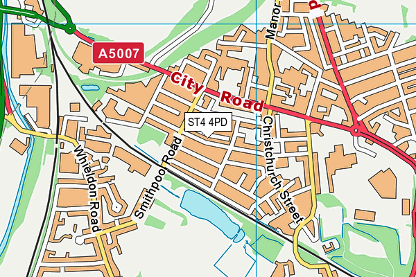 ST4 4PD map - OS VectorMap District (Ordnance Survey)