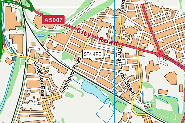 ST4 4PE map - OS VectorMap District (Ordnance Survey)