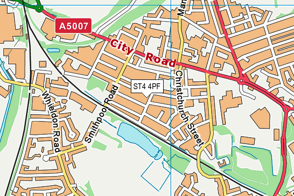 ST4 4PF map - OS VectorMap District (Ordnance Survey)