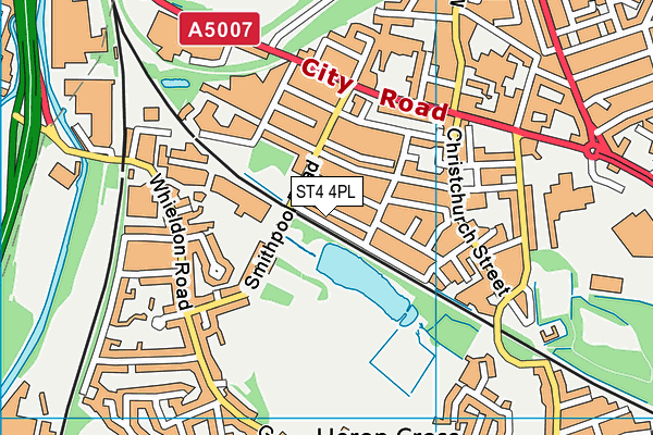 ST4 4PL map - OS VectorMap District (Ordnance Survey)