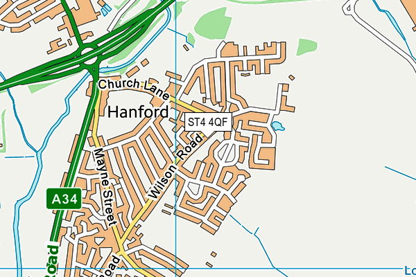 ST4 4QF map - OS VectorMap District (Ordnance Survey)