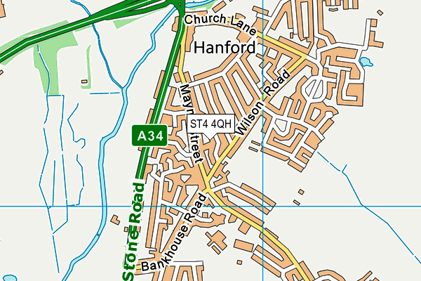 ST4 4QH map - OS VectorMap District (Ordnance Survey)