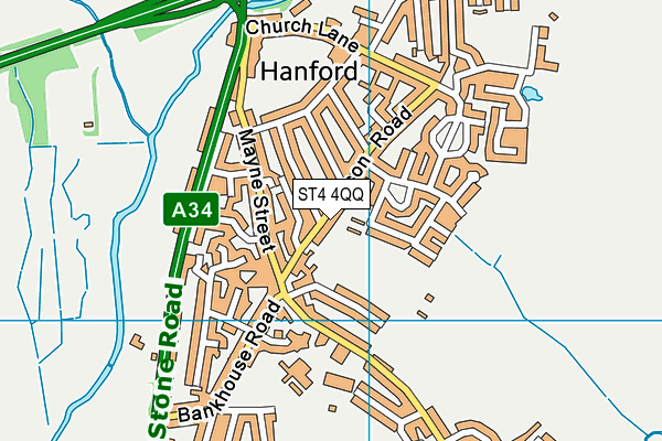 ST4 4QQ map - OS VectorMap District (Ordnance Survey)