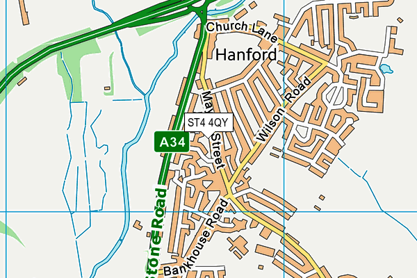 ST4 4QY map - OS VectorMap District (Ordnance Survey)