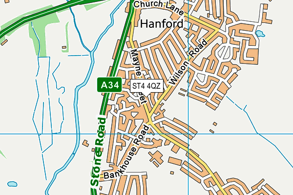 ST4 4QZ map - OS VectorMap District (Ordnance Survey)