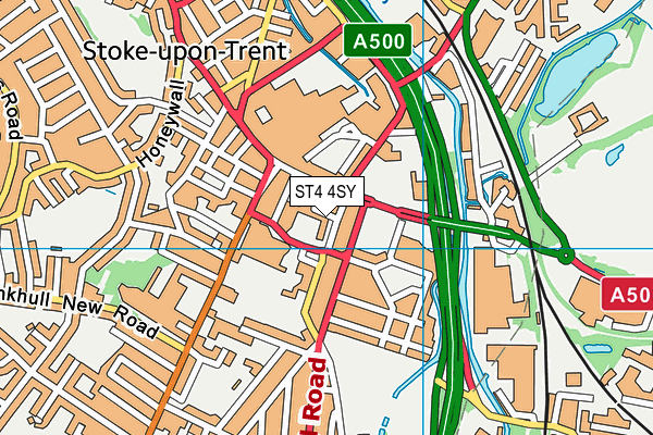 ST4 4SY map - OS VectorMap District (Ordnance Survey)