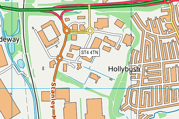 Powerleague (Stoke) map (ST4 4TN) - OS VectorMap District (Ordnance Survey)