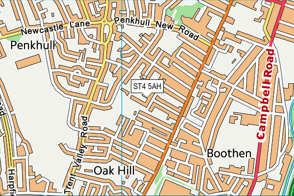 ST4 5AH map - OS VectorMap District (Ordnance Survey)
