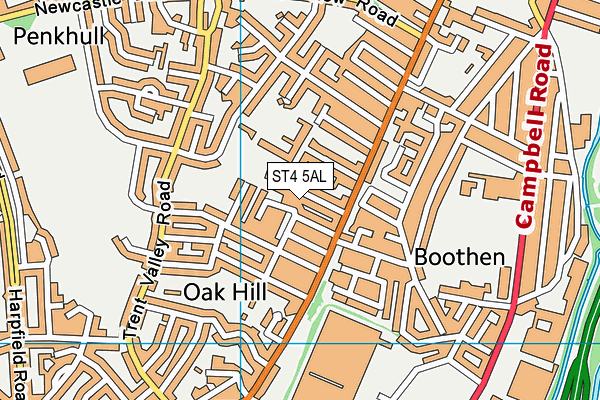 ST4 5AL map - OS VectorMap District (Ordnance Survey)
