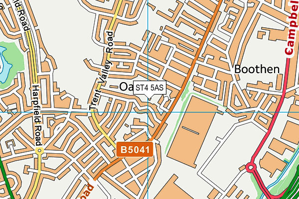 ST4 5AS map - OS VectorMap District (Ordnance Survey)