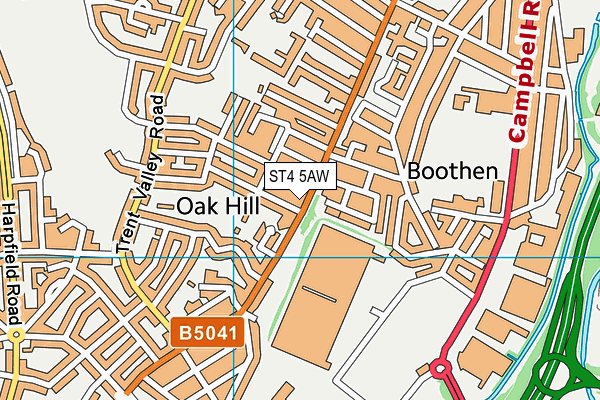 ST4 5AW map - OS VectorMap District (Ordnance Survey)