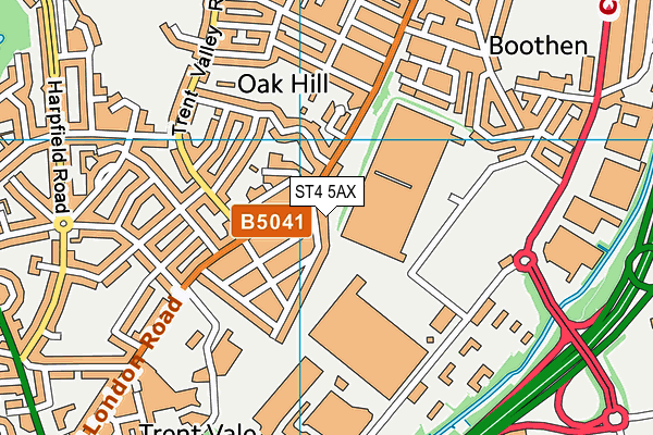 ST4 5AX map - OS VectorMap District (Ordnance Survey)