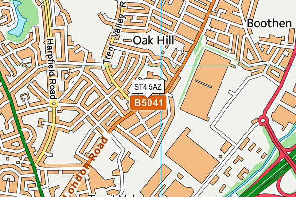 ST4 5AZ map - OS VectorMap District (Ordnance Survey)