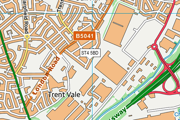ST4 5BD map - OS VectorMap District (Ordnance Survey)