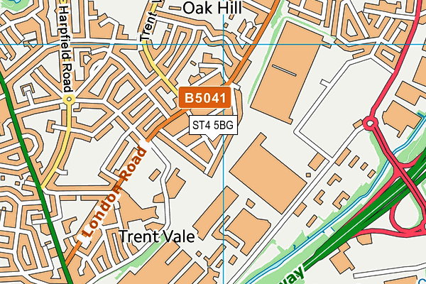 ST4 5BG map - OS VectorMap District (Ordnance Survey)