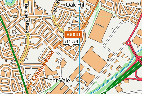 ST4 5BN map - OS VectorMap District (Ordnance Survey)