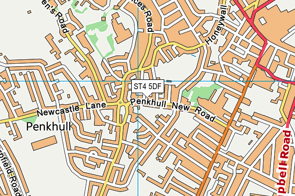 ST4 5DF map - OS VectorMap District (Ordnance Survey)