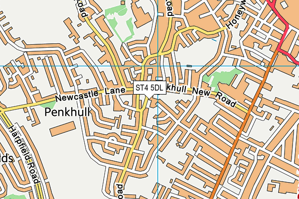 ST4 5DL map - OS VectorMap District (Ordnance Survey)