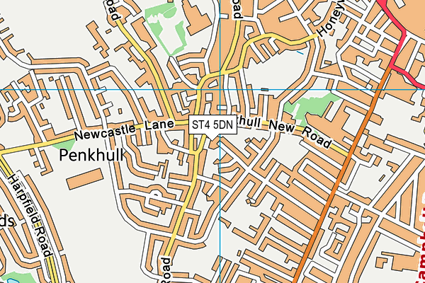 ST4 5DN map - OS VectorMap District (Ordnance Survey)