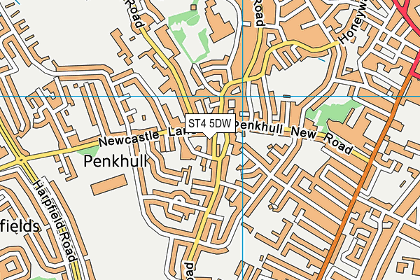 ST4 5DW map - OS VectorMap District (Ordnance Survey)