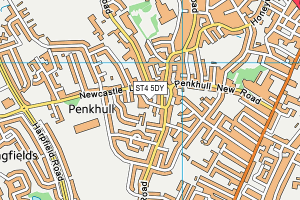 ST4 5DY map - OS VectorMap District (Ordnance Survey)