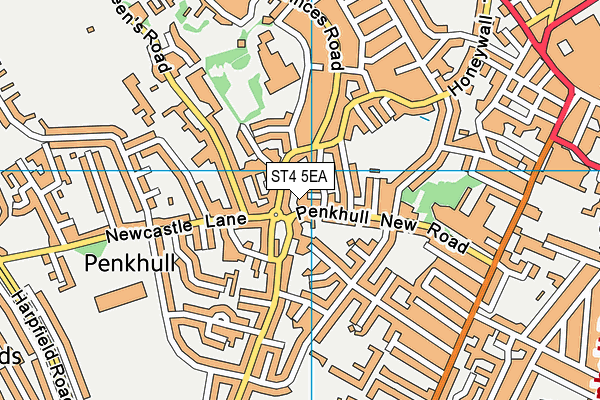 ST4 5EA map - OS VectorMap District (Ordnance Survey)