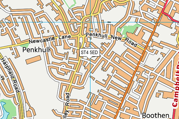 ST4 5ED map - OS VectorMap District (Ordnance Survey)