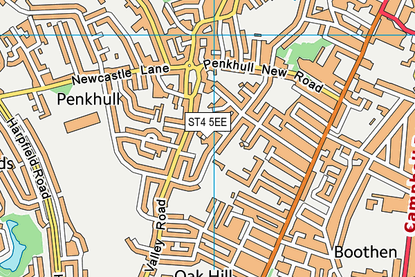 ST4 5EE map - OS VectorMap District (Ordnance Survey)
