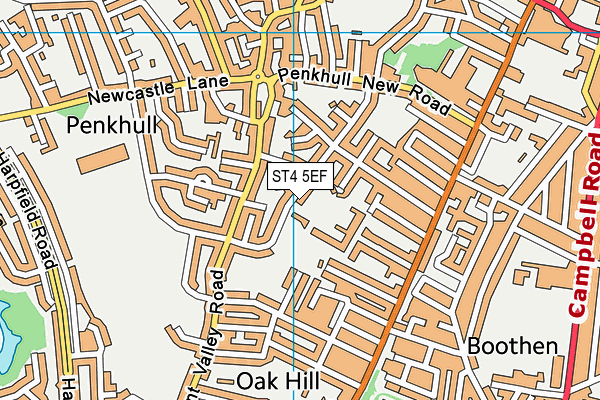 ST4 5EF map - OS VectorMap District (Ordnance Survey)