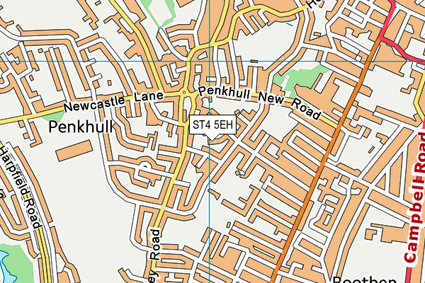 ST4 5EH map - OS VectorMap District (Ordnance Survey)