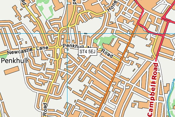ST4 5EJ map - OS VectorMap District (Ordnance Survey)