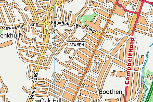 ST4 5EN map - OS VectorMap District (Ordnance Survey)