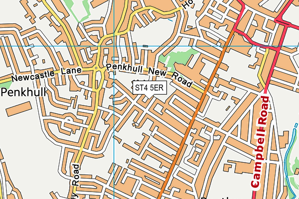 ST4 5ER map - OS VectorMap District (Ordnance Survey)