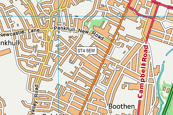 ST4 5EW map - OS VectorMap District (Ordnance Survey)