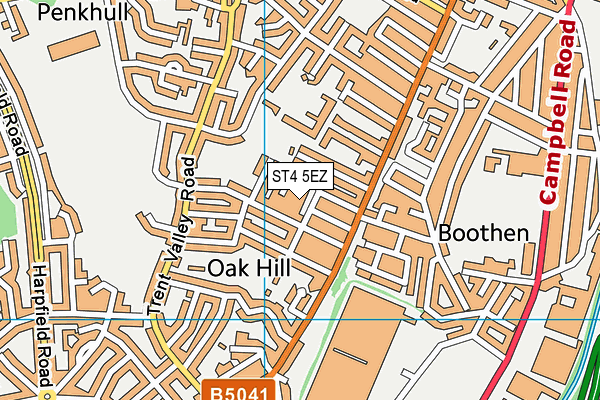 ST4 5EZ map - OS VectorMap District (Ordnance Survey)