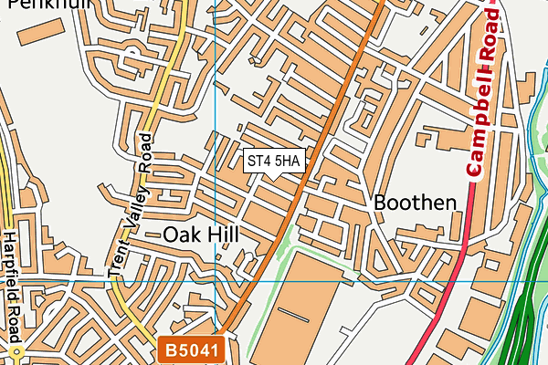 ST4 5HA map - OS VectorMap District (Ordnance Survey)