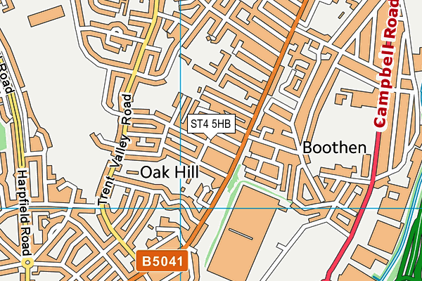 ST4 5HB map - OS VectorMap District (Ordnance Survey)
