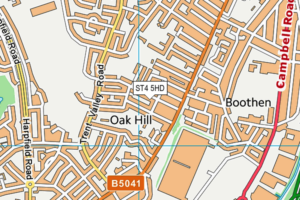 ST4 5HD map - OS VectorMap District (Ordnance Survey)