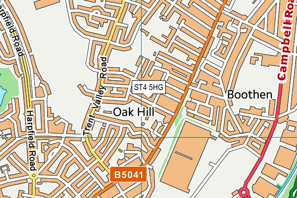 ST4 5HG map - OS VectorMap District (Ordnance Survey)
