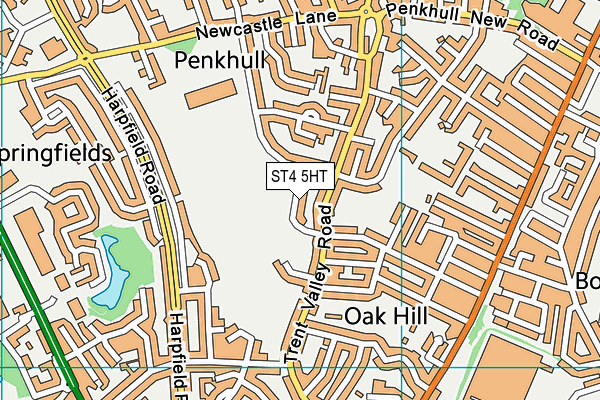 ST4 5HT map - OS VectorMap District (Ordnance Survey)
