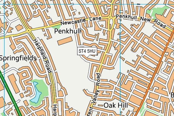 ST4 5HU map - OS VectorMap District (Ordnance Survey)
