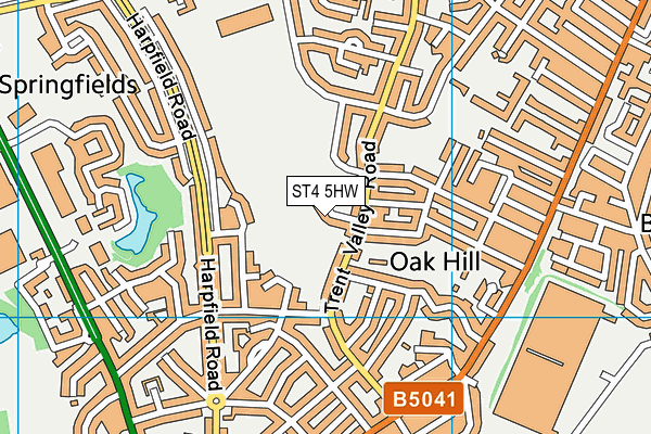 ST4 5HW map - OS VectorMap District (Ordnance Survey)
