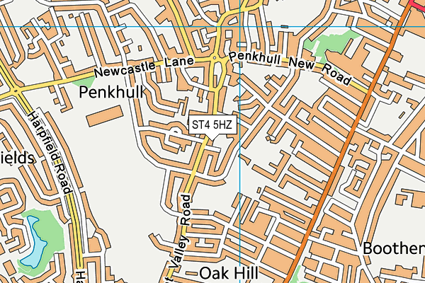 ST4 5HZ map - OS VectorMap District (Ordnance Survey)
