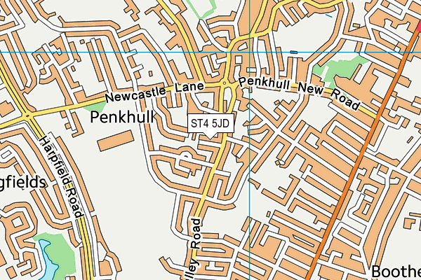 ST4 5JD map - OS VectorMap District (Ordnance Survey)