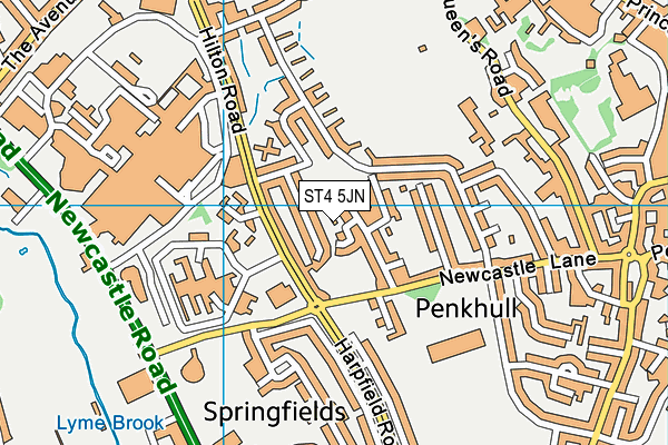 ST4 5JN map - OS VectorMap District (Ordnance Survey)