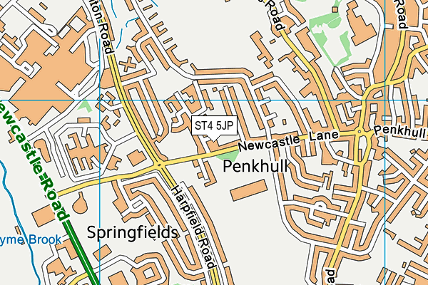 ST4 5JP map - OS VectorMap District (Ordnance Survey)