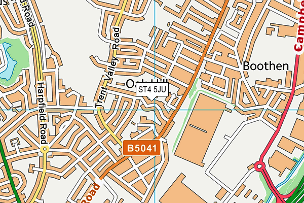 ST4 5JU map - OS VectorMap District (Ordnance Survey)