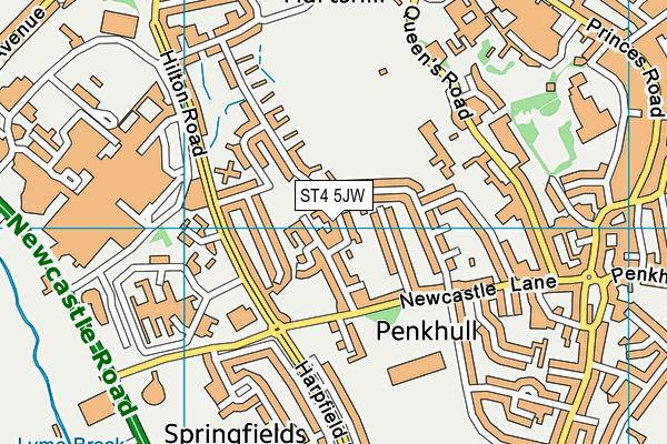 ST4 5JW map - OS VectorMap District (Ordnance Survey)