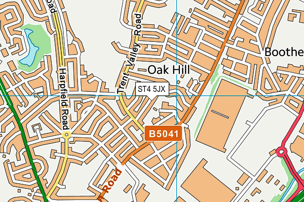ST4 5JX map - OS VectorMap District (Ordnance Survey)