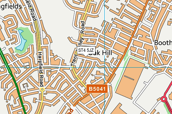 ST4 5JZ map - OS VectorMap District (Ordnance Survey)